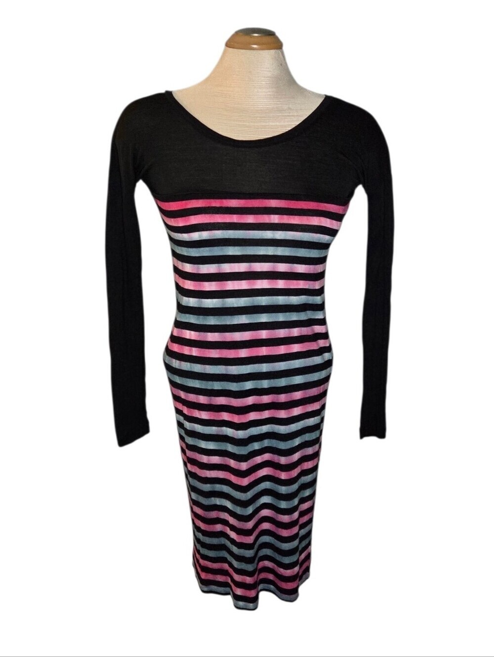 Love Moschino Striped Long Sleeve Dress Size 2
